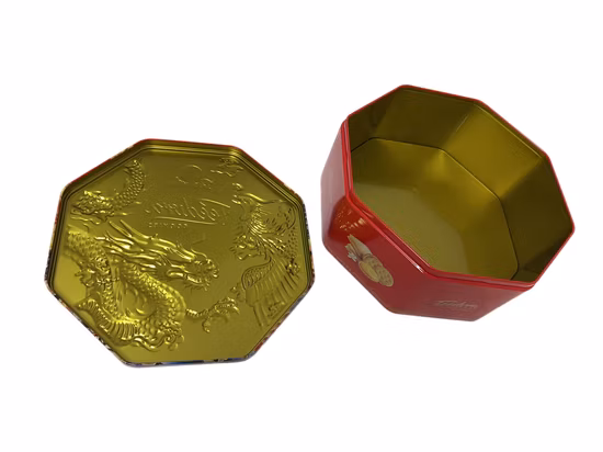 カスタム八角形の蓋付きキャンディーチョコレート包装ビスケットクッキー缶