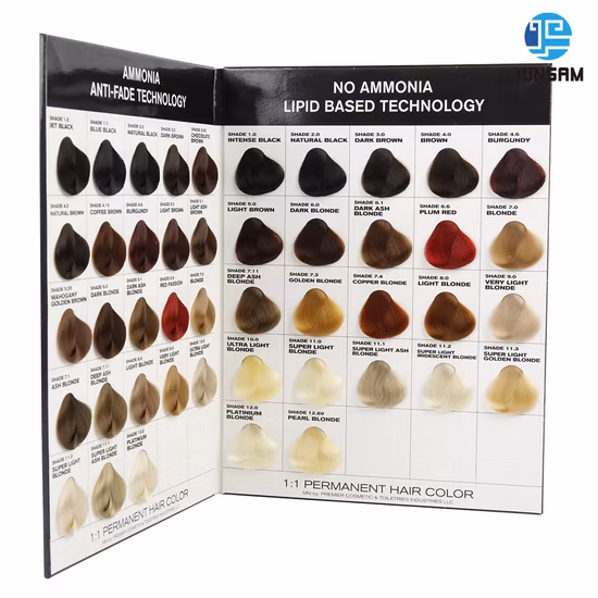 人工毛髪カラー プレゼンテーション スウォッチ パンフレット 染料チャート パレット OEM カタログ メニュー